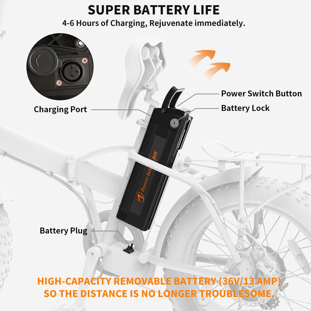 AOSTIRMOTOR A20 Electric Bike Folding 36V 13Ah Lithium Battery 500W Ebike 20 Inch 4.0 Fat Tire City Beach Cruiser Bicycle