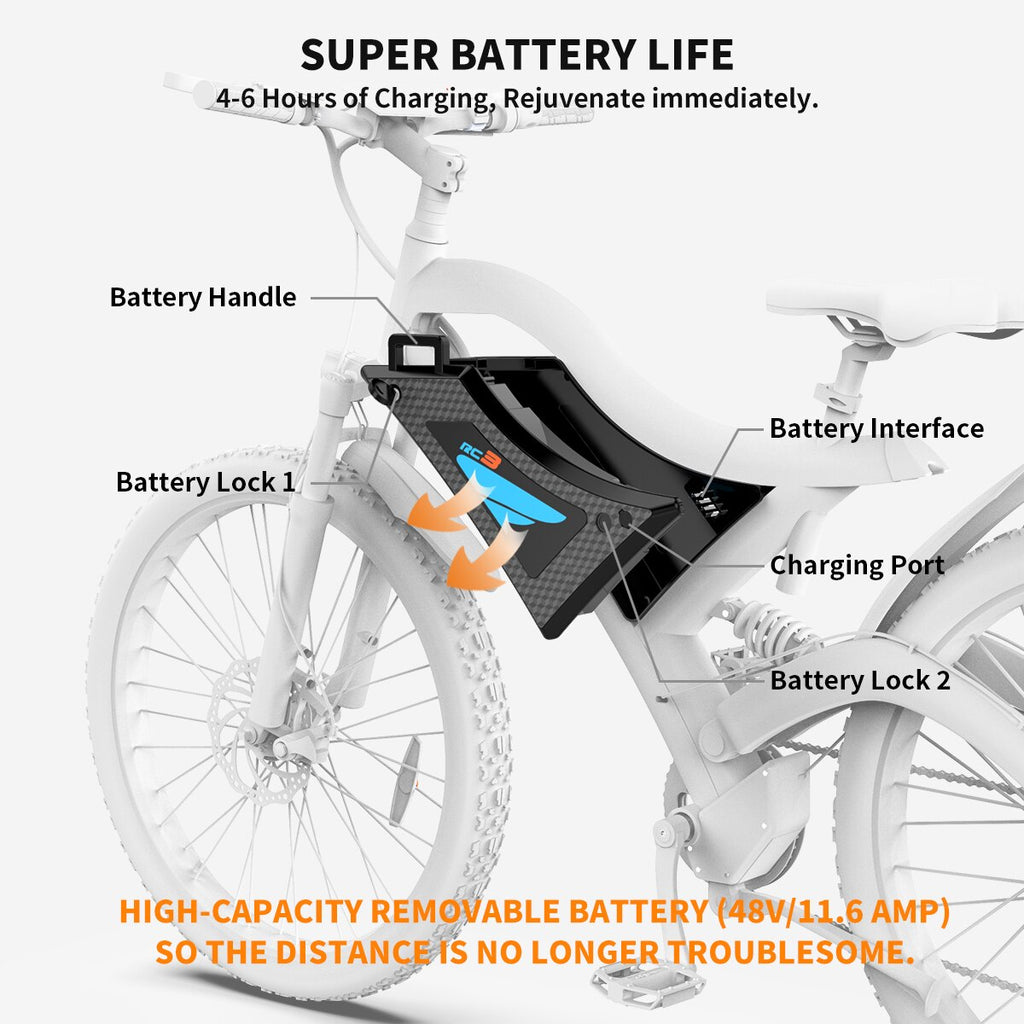 AOSTIRMOTOR S05 Electric Mountain Bicycle 48V 11.6Ah Lithium Battery 500W City Cruiser Beach Bike Al Alloy Snow Ebike