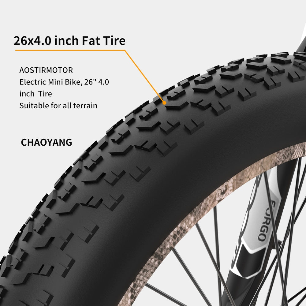 AOSTIRMOTOR Electric Ebike S18 1500W Mountain Bike 48V 14Ah Removable Lithium Battery 4.0 Fat Tire Ebike Beach Cruiser Bike