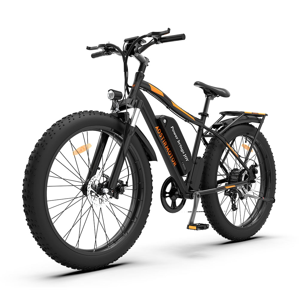 AOSTIRMOTOR S07-B Electric Bike 750W 26 Inch 4.0 Fat tire Powerful Mountain Bicycle 48V 13Ah Lithium Battery City Beach Ebike