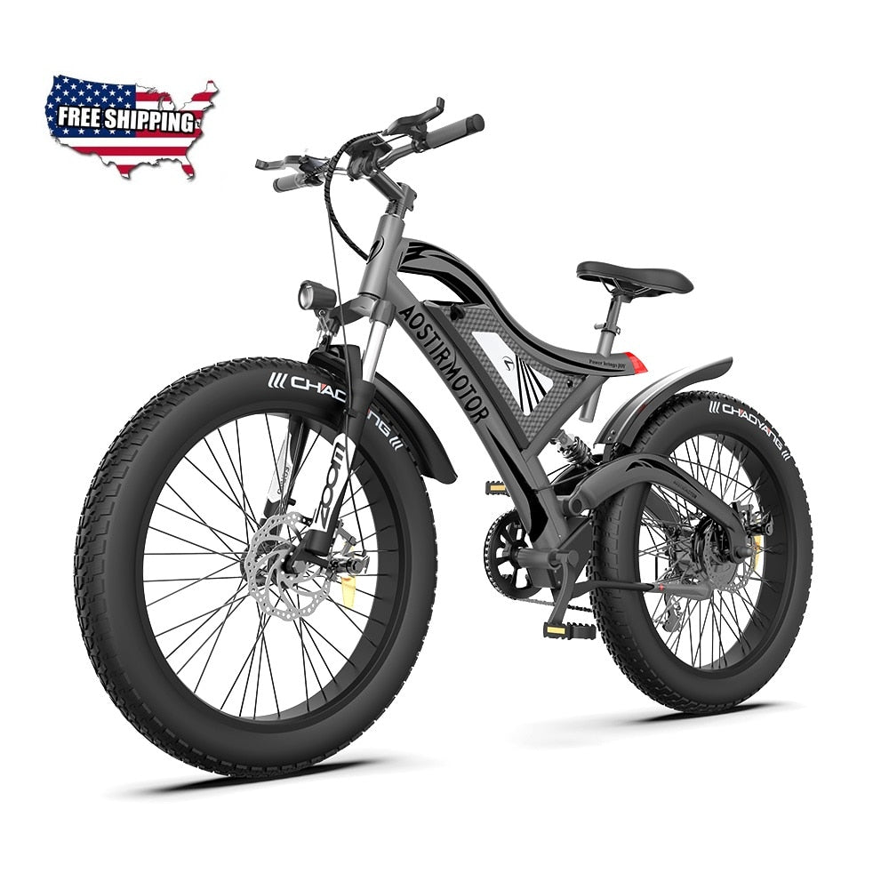 AOSTIRMOTOR S18 Electric Bike 750W 26Inch 4.0 Fat Tire Ebike 48V 11.6Ah Lithium Battery Beach Cruiser City Mountain Bicycle