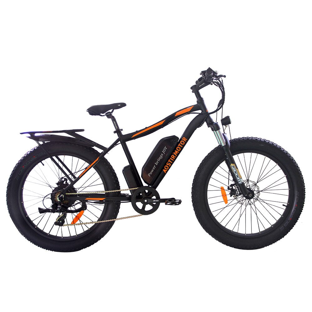 AOSTIRMOTOR S07-B Electric Bike 750W 26 Inch 4.0 Fat tire Powerful Mountain Bicycle 48V 13Ah Lithium Battery City Beach Ebike