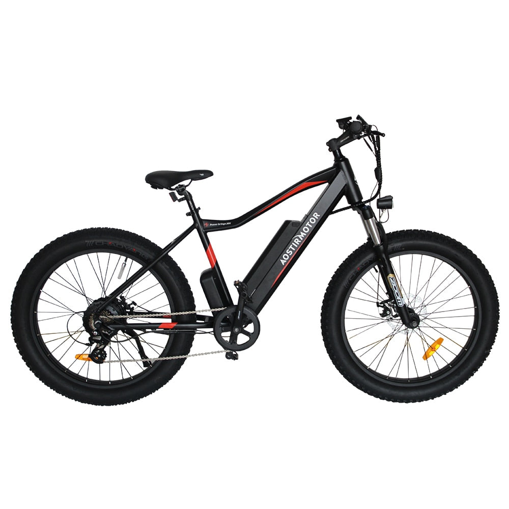 aostirmotor electric bicycle Commuter Fat Tire Bike S07-F bike from skidding by heating the rim AOSTIRMOTOR S07-B Electric Mountain Bicycle